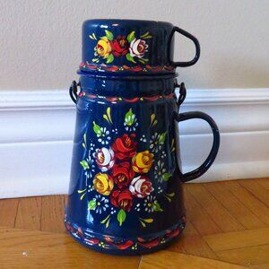 Vintage canalware bargeware Anne Young hand-painted jug 1980